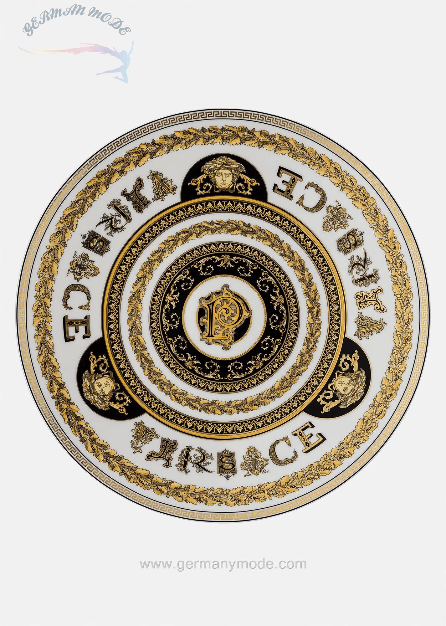 بشقاب دکوری ورساچه ایتالیا VERSACE VIRTUS ALPHABET PLATZTELLER P 33 CM