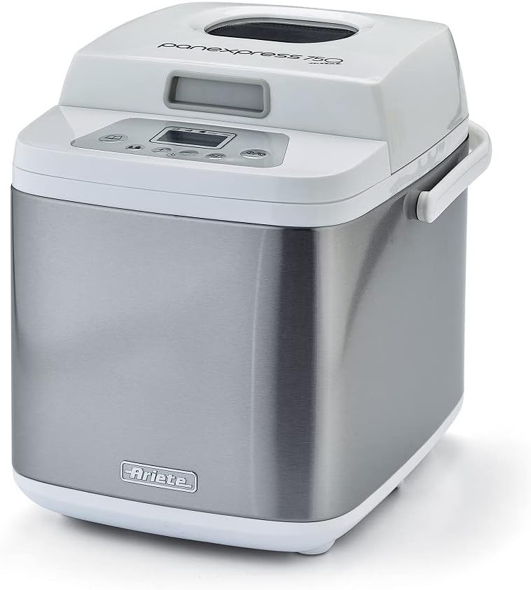 نان پز کیک پز آریته ایتالیا Ariete 132 Panexpress 750 Metal - دستگاه نان - ورز، خمیر مایه، پخت - 19 برنامه - نان، پیتزا، شیرینی - 500 گرم - استیل ضد زنگ