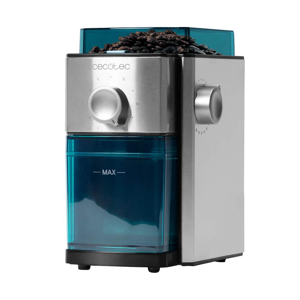 آسیاب قهوه برقی سکوتک اسپانیا Cecotec مدل SteelMill 2000 Adjust دندانه‌های آسیاب تخت، ۱۷ طبقه، ظرفیت ۲۵۰ گرم، ۲-۱۲ فنجان