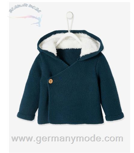 کت کودکان ورت فرانسه Vertbaudet Baby Strickjacke gefütterte Kapuze
