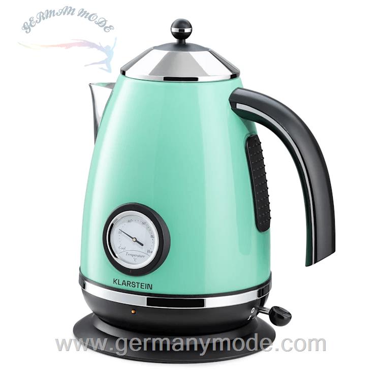 کتری برقی 1.7 لیتری کلارشتاین آلمان Klarstein Aquavita Chalet Wasserkocher 2200 watt 1,7 Ltr Pastellgrün