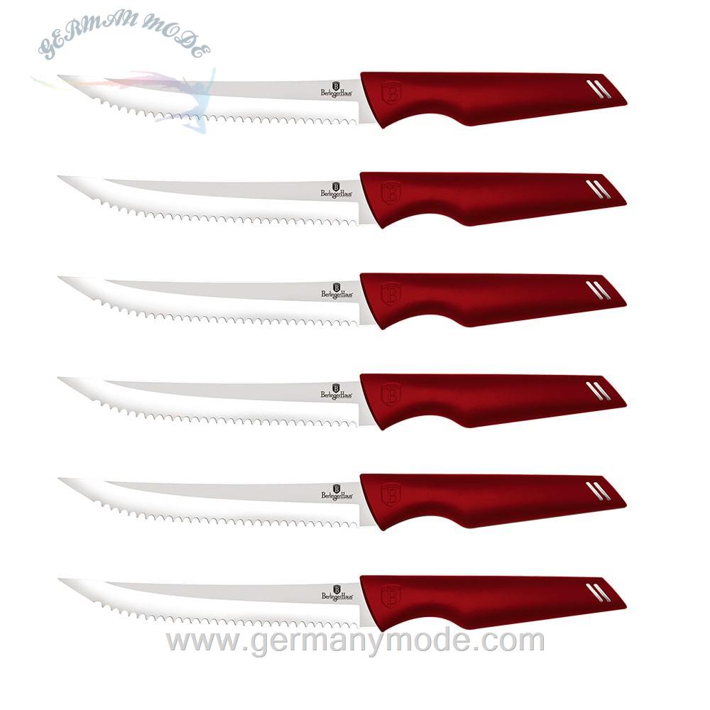 ست چاقو استیک آشپزخانه 6 پارچه برلینگر هاوس مجارستانBERLINGER HAUS STEAK KNIFE SET BH-2781 BURGUNDY
