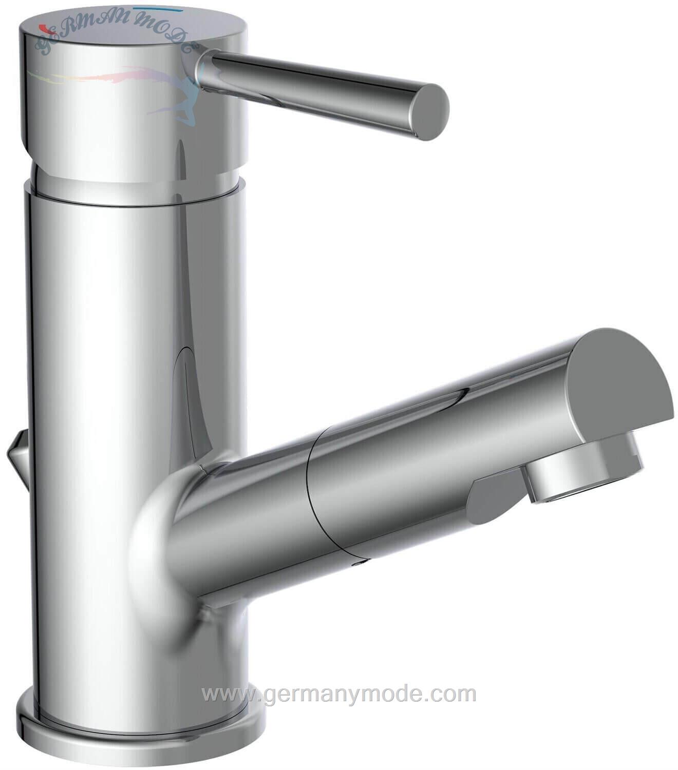 شیر مخلوط روشویی پایه کوتاه شوت Schütte Cornwall mit herausziehbarer Haarbrause chrom 20150