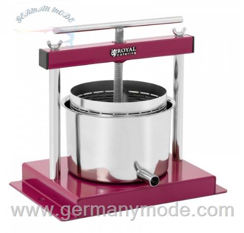 دستگاه پرس دستی آبگیری میوه رویال کترینگ آلمان Royal Catering Obstpresse - Edelstahl - 3 l - inkl. Auffangtopf mit Auslaufrohr 4062859979056 (RCWP-3L)