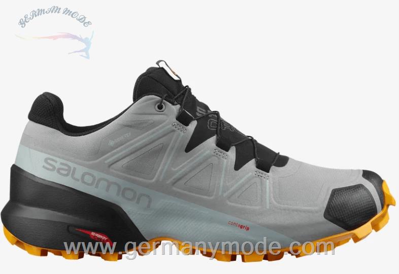 کتانی تریل رانینگ دو کوهستان مردانه سالامون فرانسه SALOMON SPEEDCROSS 5 GORE-TEX Trailrunning-Schuhe Herren Monument / Black / Saffron