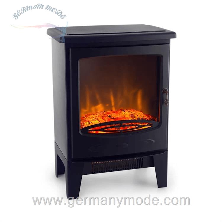 شومینه برقی پایه دار کلارشتاین آلمان Klarstein Meran Elektrischer Kamin Schwarz 1850 watt