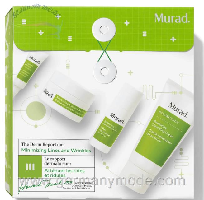ست کرم پاک کننده 60 میل سرم رتینول 10 میل ضد چروک 3 میل کرم شب رتینول 10 میل مورد آمریکا Murad The Derm Report on: Minimizing Lines and Wrinkles