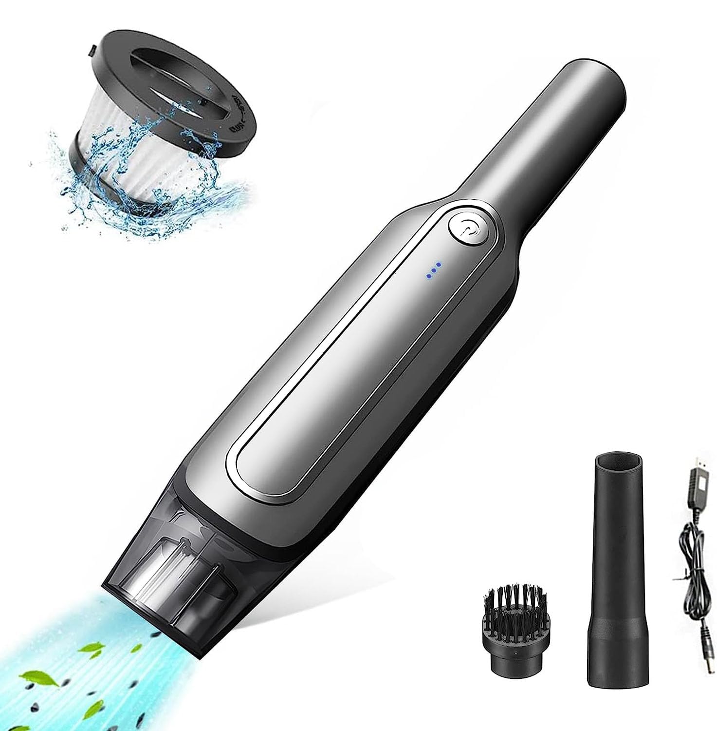 جارو شارژی دستی WHJC، جاروبرقی بی سیم ماشین، قوی، فوق سبک، جاروبرقی طولانی مدت با USB، جاروبرقی ماشین برای خانه، آشپزخانه، موهای حیوانات خانگی