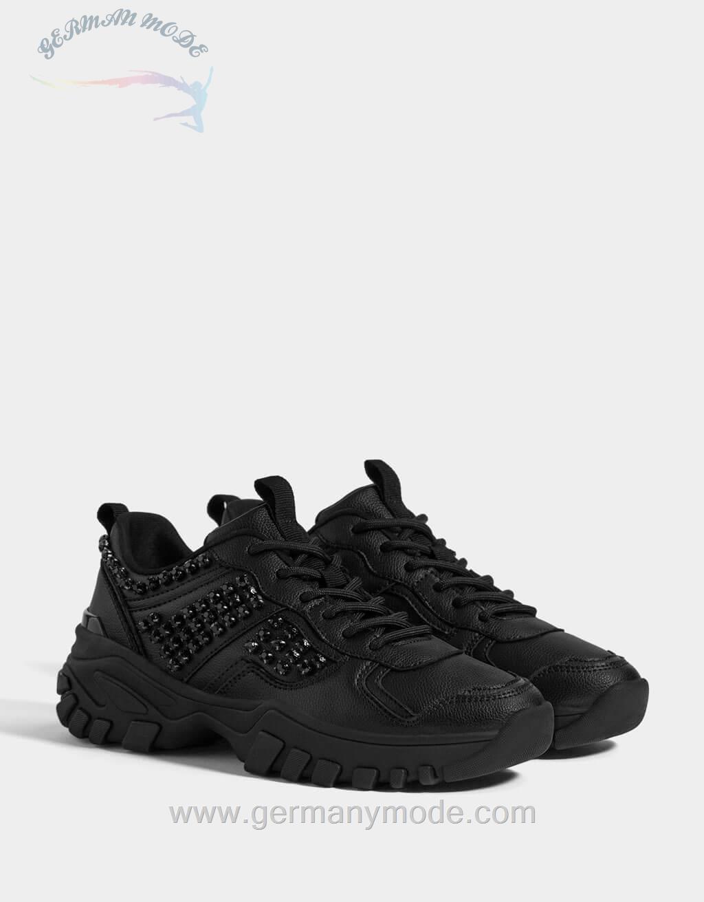 کتانی زنانه برشکا اسپانیا Sneaker mit Plateau und Schmuckbesatz