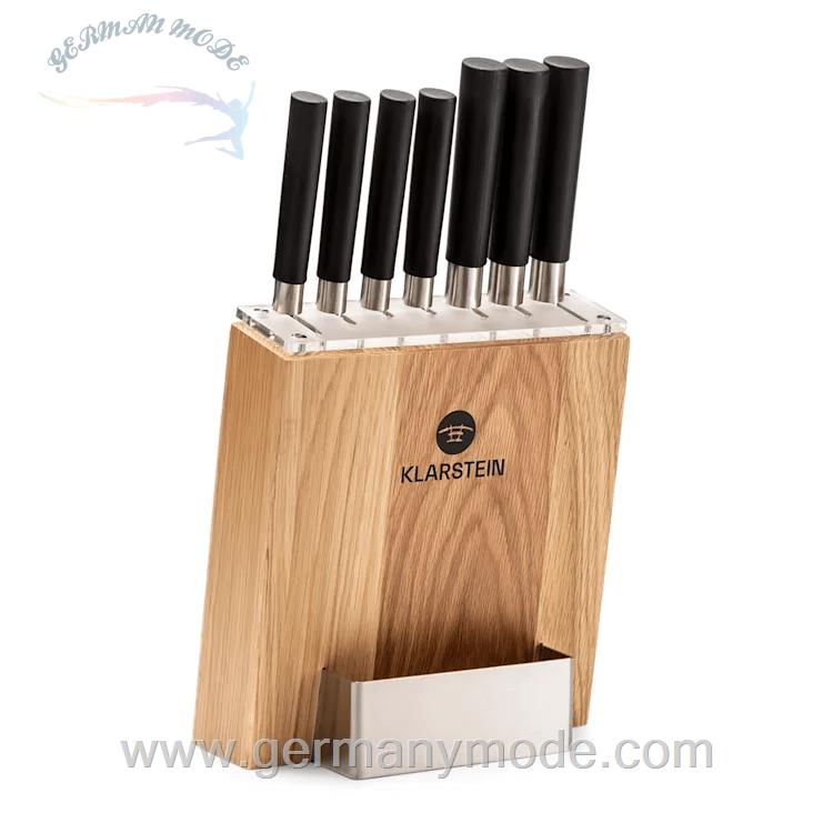 ست چاقو آشپزخانه 8 پارچه کلارشتاین آلمان Klarstein Kitano 8tlg. Messer-Set mit Block Messerblock, Messerset Eiche