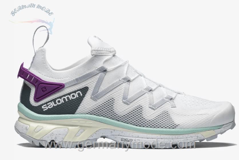 کتانی اسپرت زنانه مردانه سالامون فرانسه SALOMON XT RUSH Sportliche Schuhe Unisex White Pearl Blue Yucca