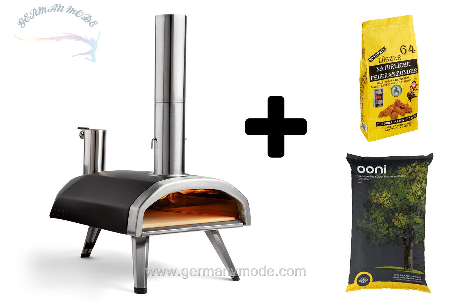 فر پیتزا ذغالی خانگی اونی اسکاتلند Ooni Fyra 12 Pizzaofen - Set mit Pellets Anzünder