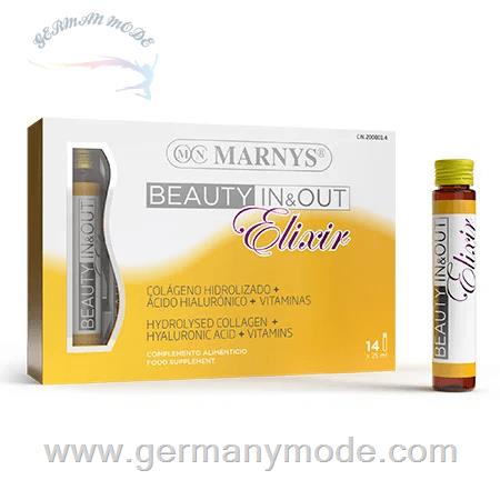 مکمل غذایی آشامیدنی کلاژن اسید هیالورونیک تقویت پوست مو و ناخن مارنیس اسپانیا MARNYS Beauty In Out Elixir MNV449