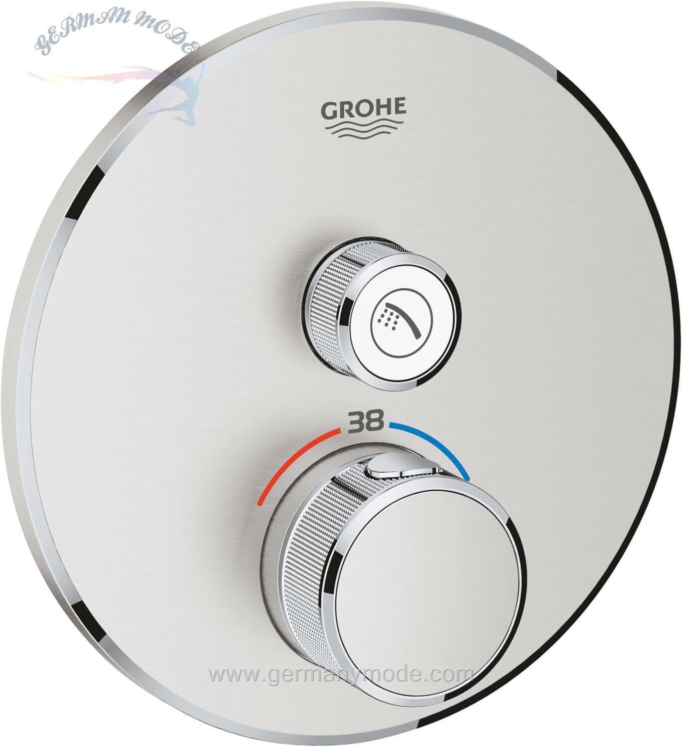 شیر حمام توکار گروهه آلمان GROHE Grohtherm Smartcontrol Brausethermostat 1 Absperrventil supersteel  29118DC0