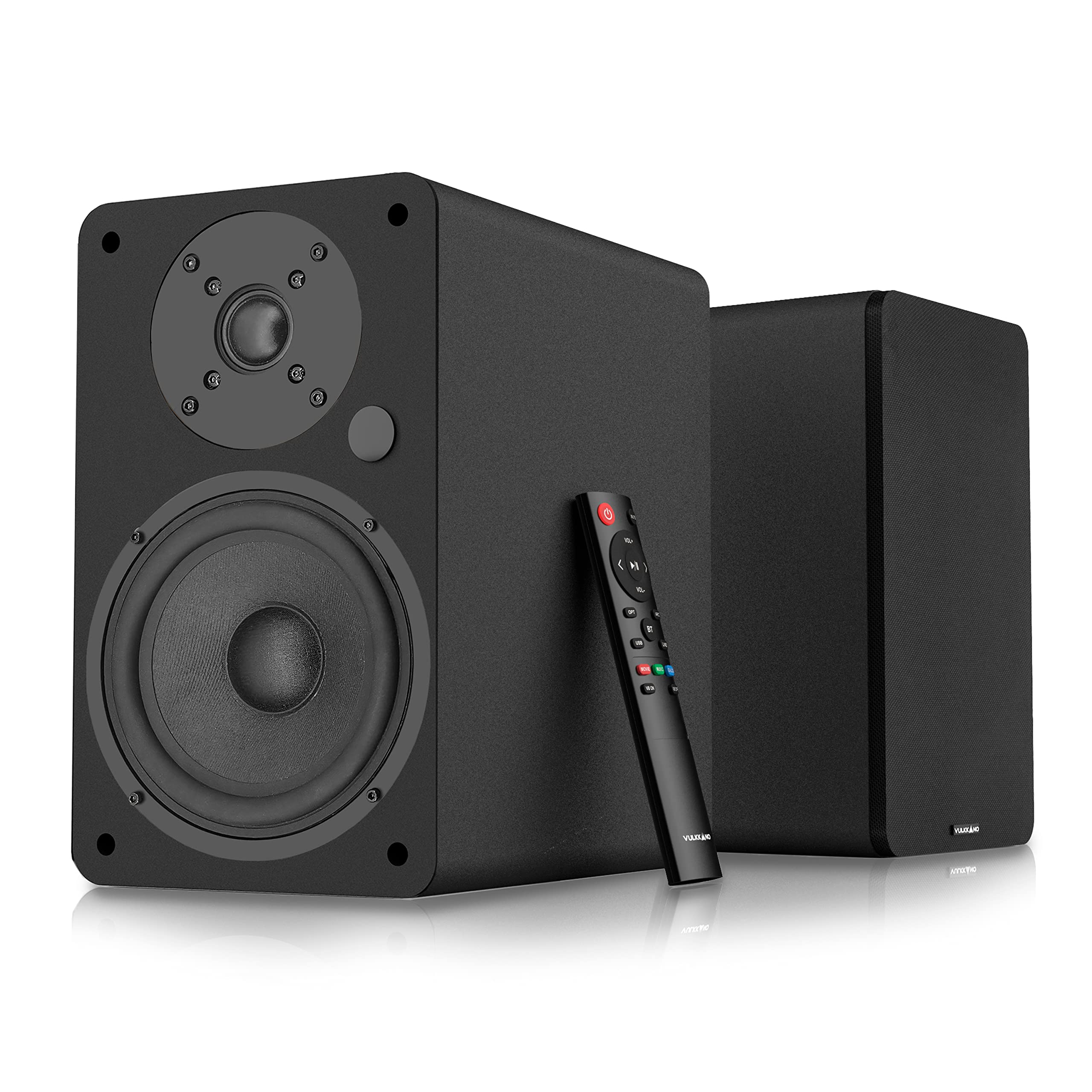 خرید از آمازون - VULKKANO A5 ARC Aktivlautsprecher mit 5.25" Woofer, Bluetooth 5.0, HDMI ARC, Optische, RCA, USB, mit Subwoofer-Ausgang, HiFi Regallautsprecher mit elegantem Design black