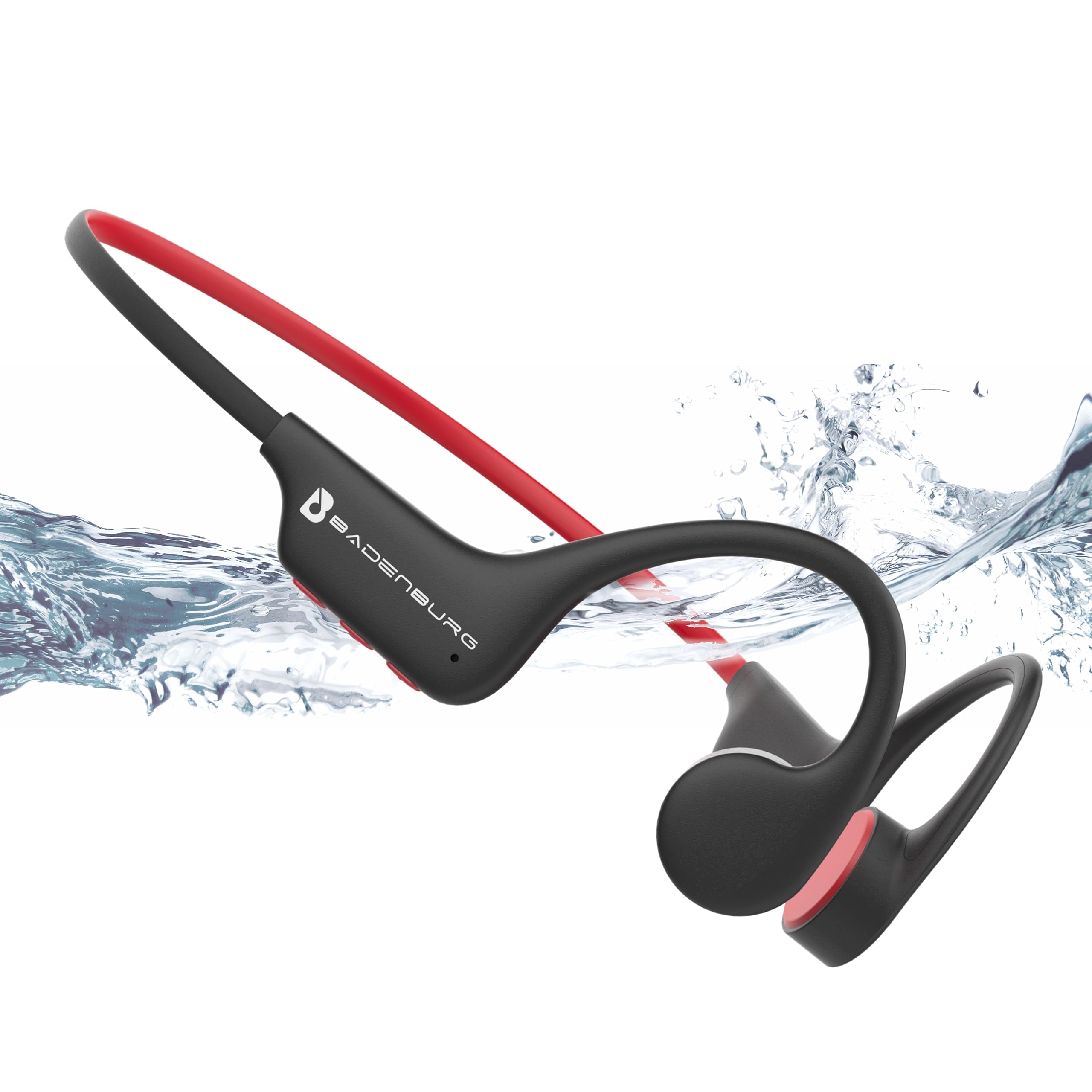 خرید از آمازون - هدفون BADENBURG S3 Bone Conduction، هدفون ورزشی، IP68 ضد آب، بلوتوث 5.3، بی سیم، هدفون شنای باز گوش، حافظه 32 گیگابایت، MP3، ایده آل برای شنا، دویدن، دوچرخه سواری (مشکی)