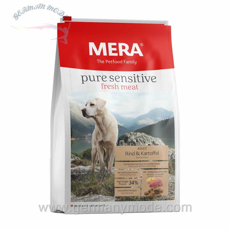 غذا خشک سگ میرا آلمان Mera Pure Sensitive fresh meat Adult Rind - Kartoffel