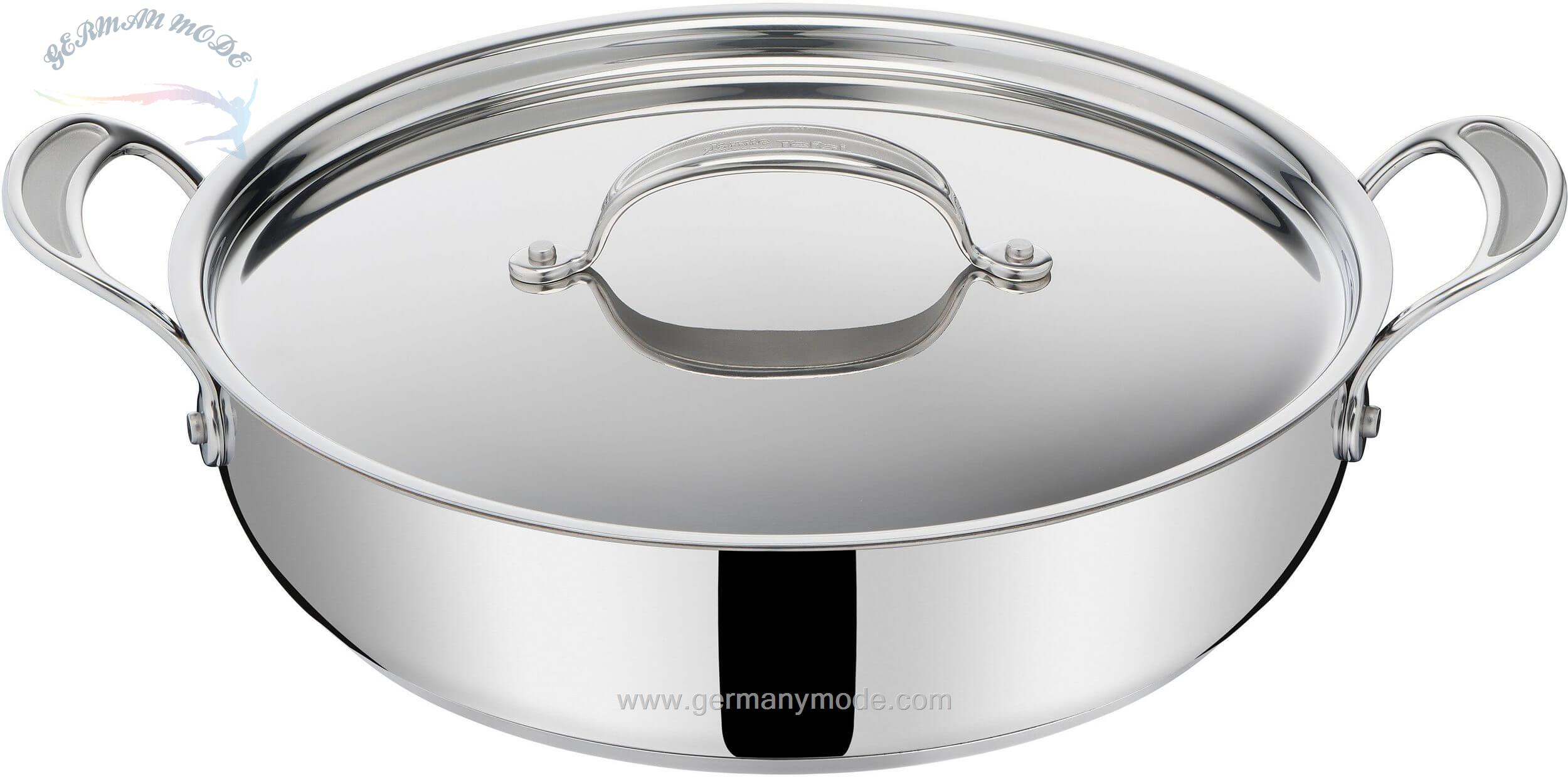 ماهیتابه 30 سانت درب دار تفال فرانسه Tefal E30690 Jamie Oliver Cook`s Classic Servierpfanne Edelstahl