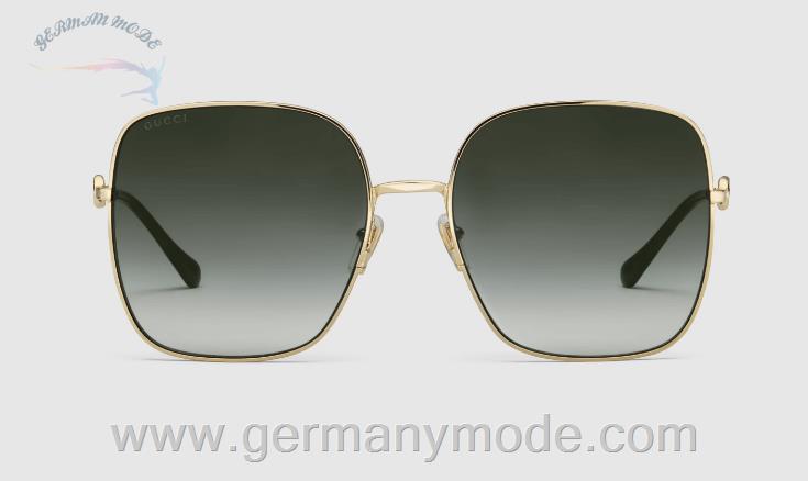 عینک آفتابی زنانه گوچی ایتالیا GUCCI Sonnenbrille mit eckigem Rahmen ‎648494 I3330 8012