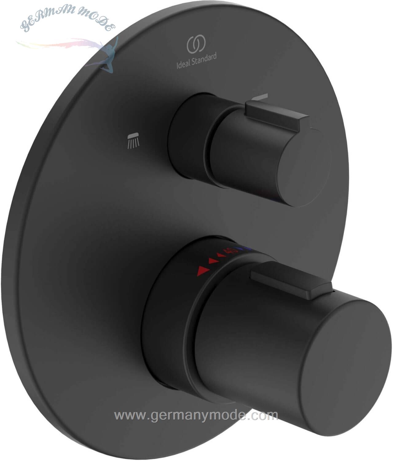 شیر حمام توکار ایدیل استاندارد Ideal Standard Ceratherm T100 Badethermostat Unterputz A5814 silk black A5814XG