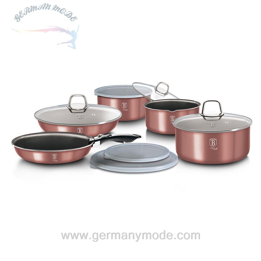 سرویس قابلمه ماهیتابه 12 پارچه برلینگر هاوس مجارستان BerlingerHaus 12-PIECE COOKWARE SET BERLINGER HAUS BH/6104 I-ROSE COLLECTION