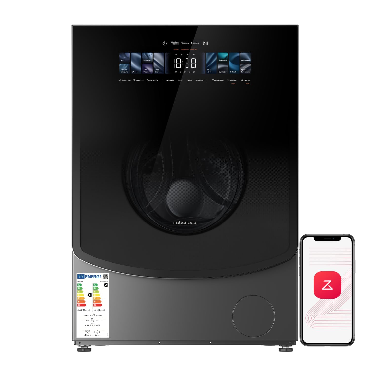 ماشین لباسشویی و خشک‌کن هوشمند roborock Zeo X با کنترل از طریق اپلیکیشن، فناوری خشک‌کن Zeo Cycle، پنل کنترل لمسی، شستشوی ۱۱ کیلوگرمی، خشک‌کن ۶ کیلوگرمی، ۲۷ برنامه، قابلیت تمیز کردن خودکار LintClear