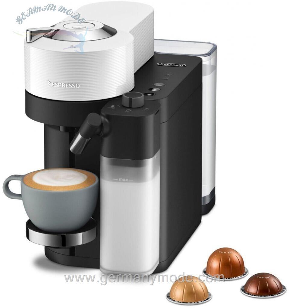 دستگاه کپسول قهوه با سیستم کف کردن اتوماتیک شیر دلونگی ایتالیا DeLonghi Nespresso Vertuo Lattissima ENV300.W، دستگاه کپسول قهوه با سیستم کف کردن اتوماتیک شیر، اندازه 5 فنجان، 3 دستور شیر، استفاده آسان، سفید مات