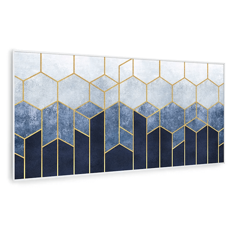 بخاری مادون قرمز هوشمند کلارشتاین آلمان Klarstein Wonderwall Air Art Smart Infrarotheizung Blaue Linie weiber Rahmen120 x 60 cm