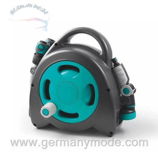 قرقره شیلنگ جمع کن زمینی و شیلنگ 10 متری جی اف G.F. Minischlauchbox Komplettset aquamarin