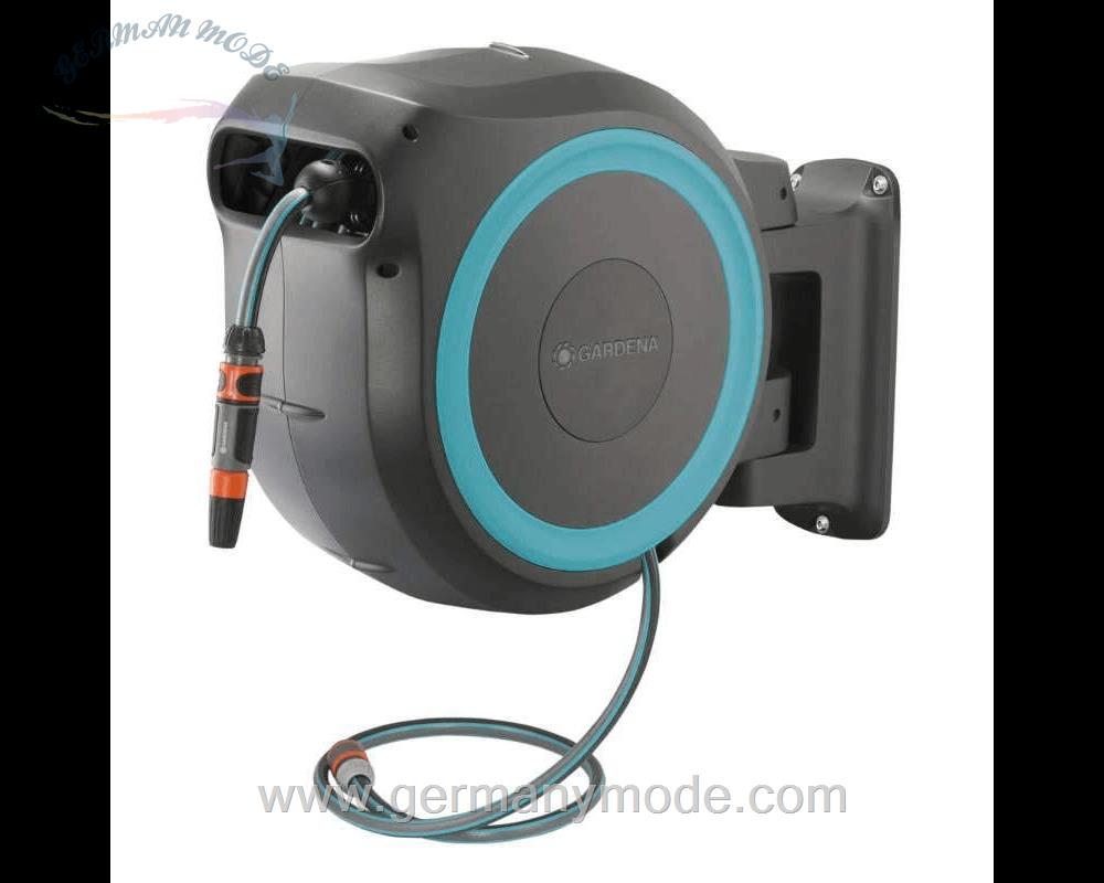 قرقره شیلنگ جمع کن دیواری و شیلنگ 35 متری گاردنا آلمان Gardena Wand-Schlauchbox XL roll-up automatic türkis (18630-20)