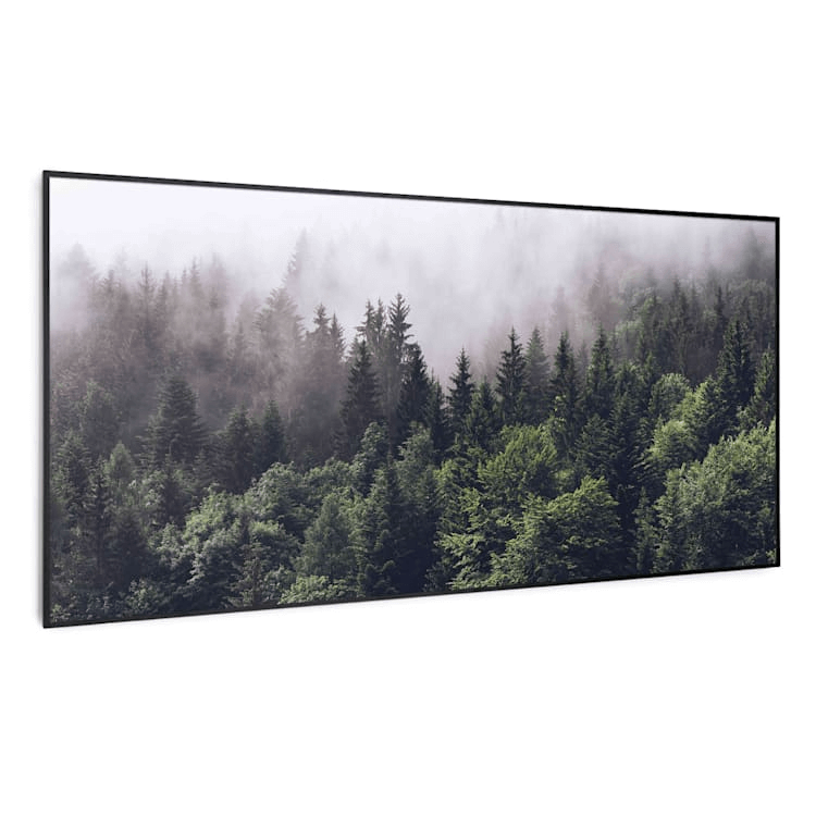بخاری مادون قرمز هوشمند کلارشتاین آلمان Klarstein Wonderwall Air Art Smart Infrarotheizung Wald Schwarzer Rahmen 120 x 60 cm