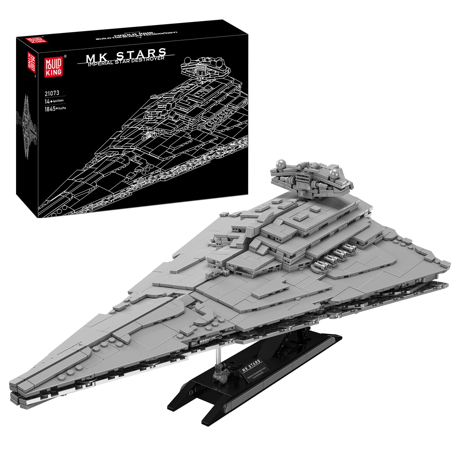 خرید از آمازون - Mold King 21073 Technology MOC Imperial Star Destroyer Model Building Block Kit Star Fighter UCS Collection Series Star Empire Sets, 1845 Pieces Star Destroyer Clamp Building Blocks Kit