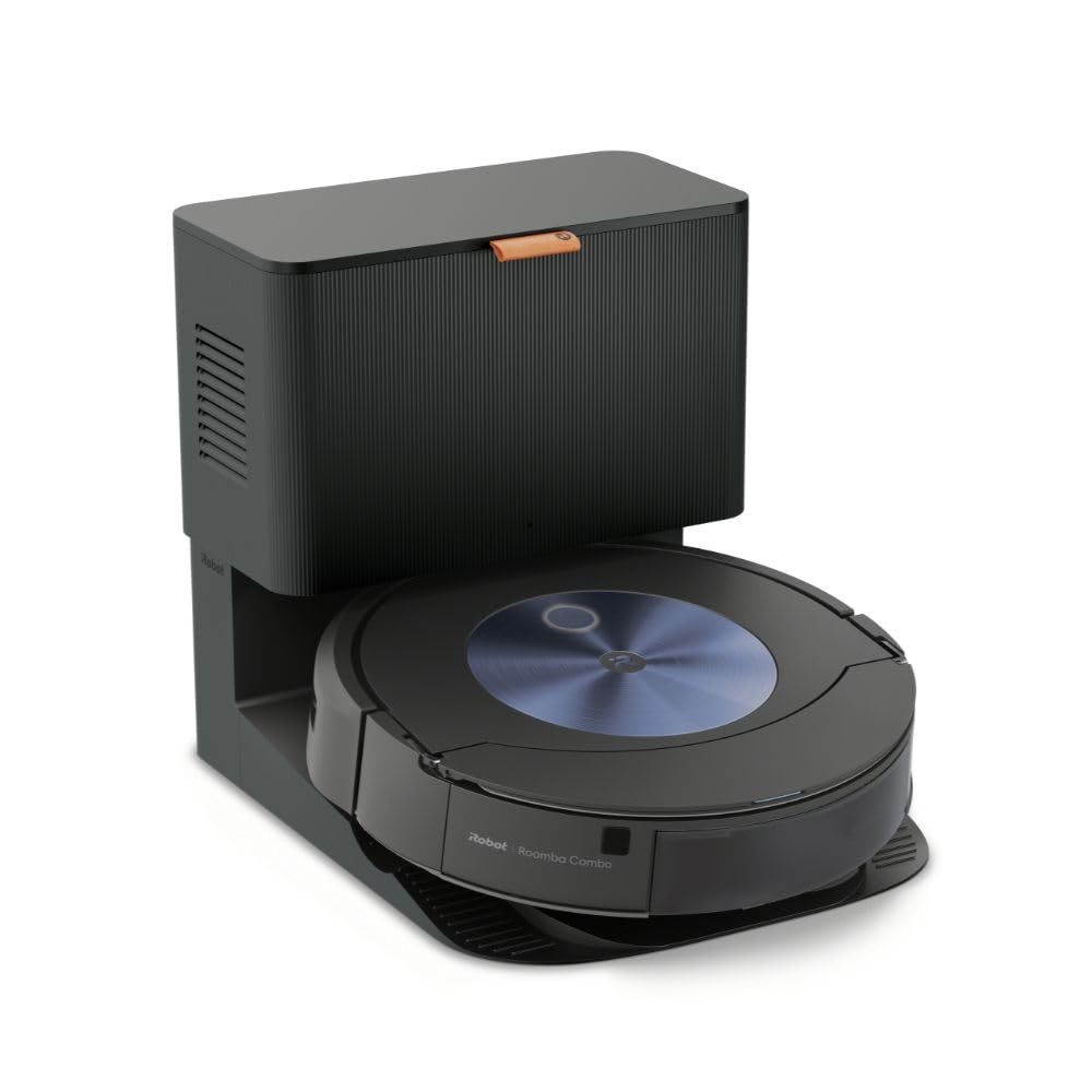 جارو رباتیک ربات جاروبرقی و موبر iRobot Roomba Combo j7+ (c7556) با خودکار. ایستگاه مکش. تشخیص/اجتناب از اشیا، نقشه برداری، نظافت 4 مرحله ای، تمیز کردن اتاق/منطقه، دستیار صوتی، رنگ: نیروی دریایی
