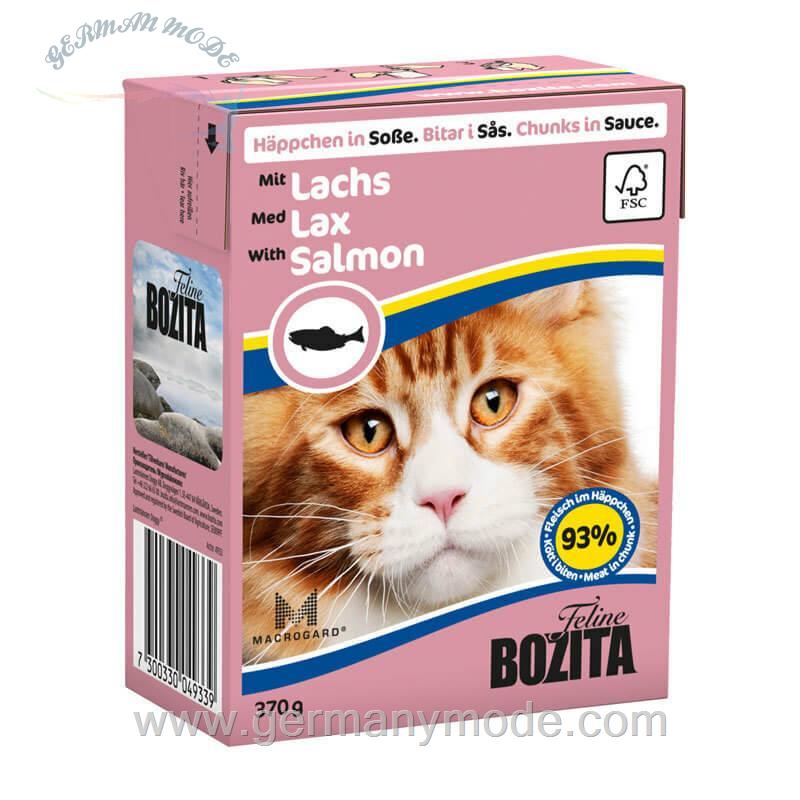 غذا مرطوب گربه بوزیتا آلمان Bozita Häppchen in Soße 16x370g Lachs