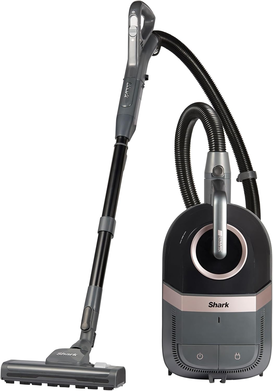 جارو برقی بدون کیسه شارک آمریکا CV100EUT موهای حیوانات خانگی، خاکستری نیکل Shark CV100EUT