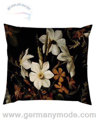 کوسن اسنزا هلند ESSENZA Daffodils Reunited Schwarz Dekokissen 50 x 50 cm
