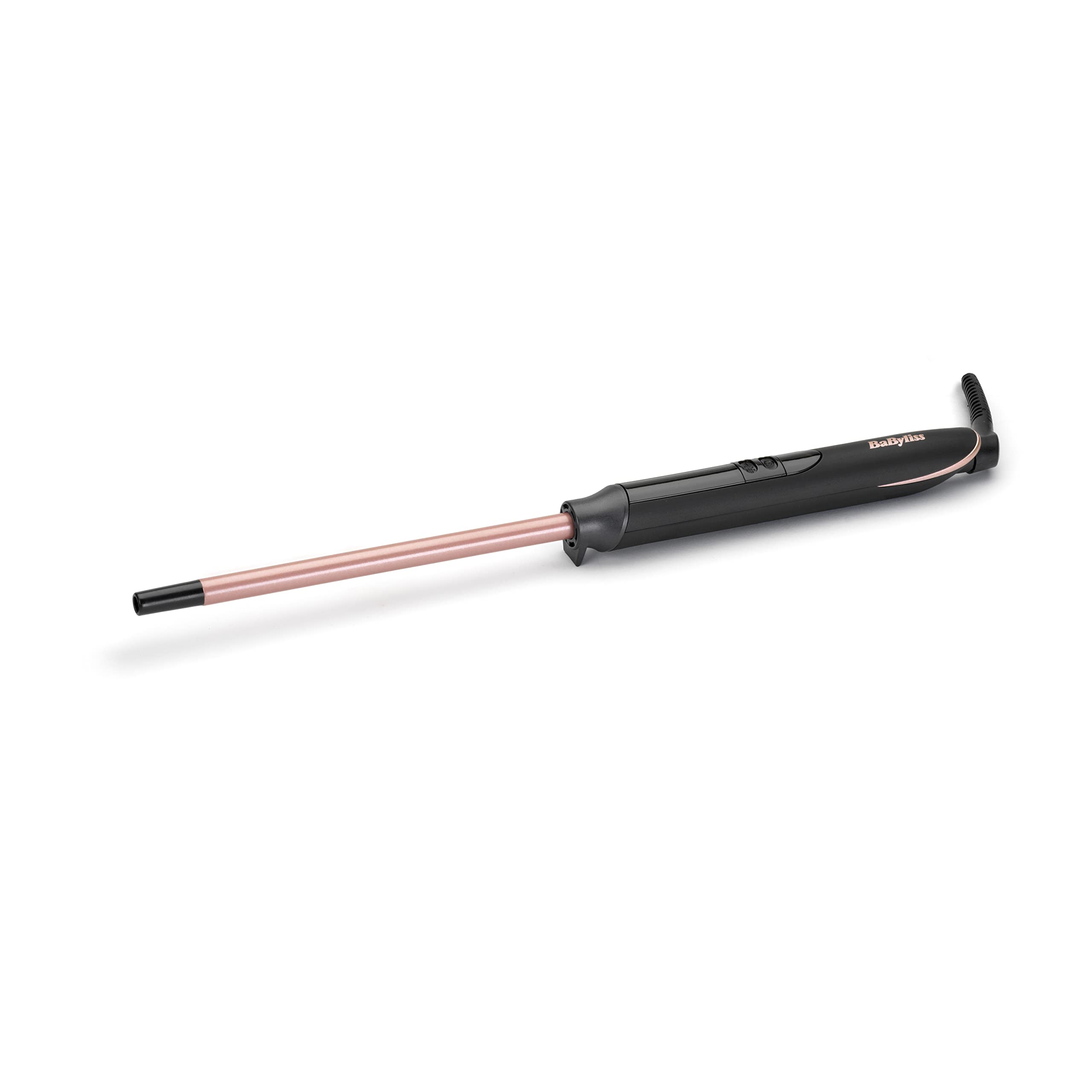 فر کننده برقی بابیلیس فرانسه - اتو بیگودی دیواری 10 میلی متری BaByliss با روکش سرامیکی کوارتز برای فرهای تنگ افرو، صورتی مشکی، C449E 10 میلی متر