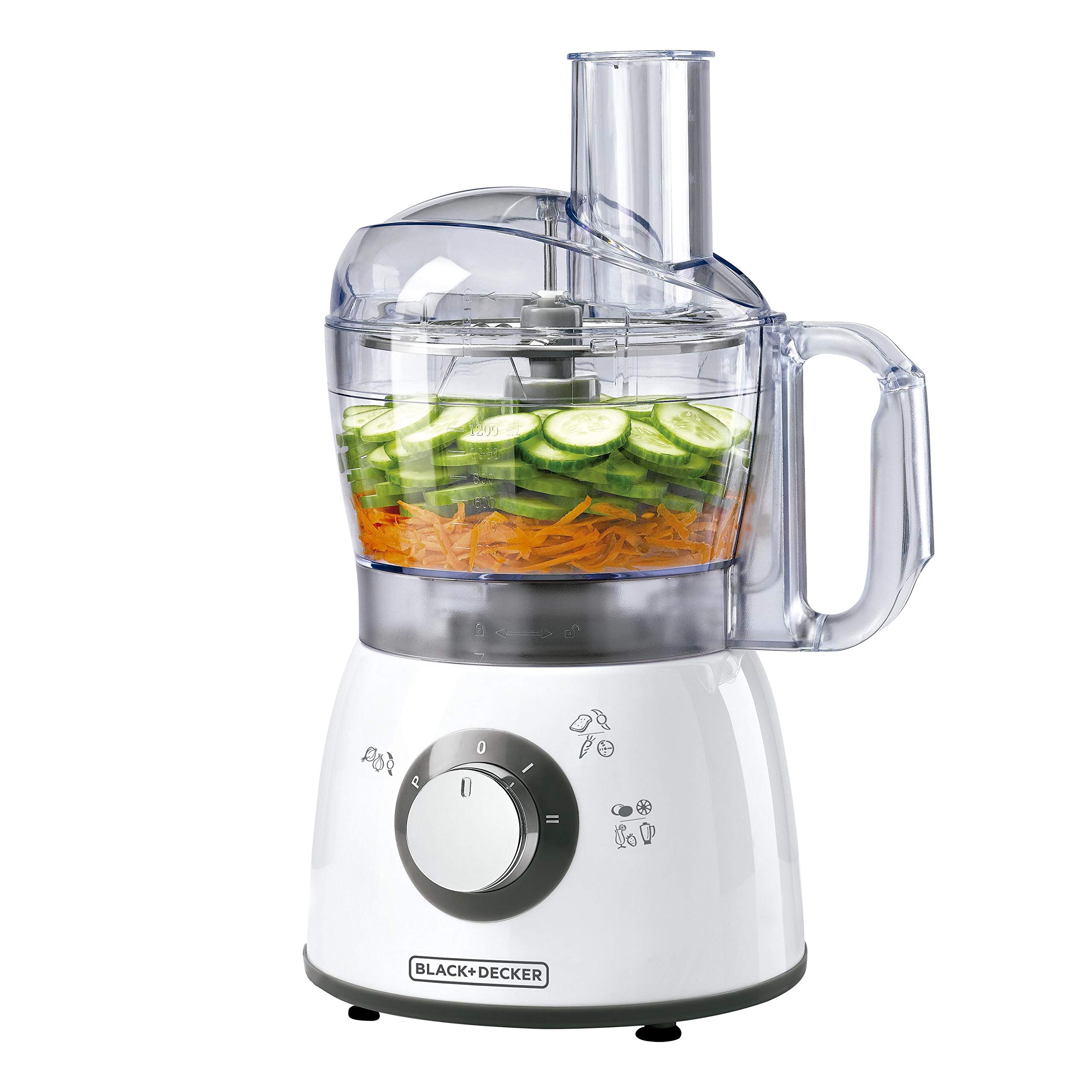 غذاساز چندمنظوره بلک اند دکر آمریکا Black+Decker FX400 5in1 400W موتور پاور، رنده، برش، خرد کردن، خمیر کردن، امولسیون کننده، 1.2 لیتر، 2 سطح، آسان برای تمیز کردن، بسیار فشرده