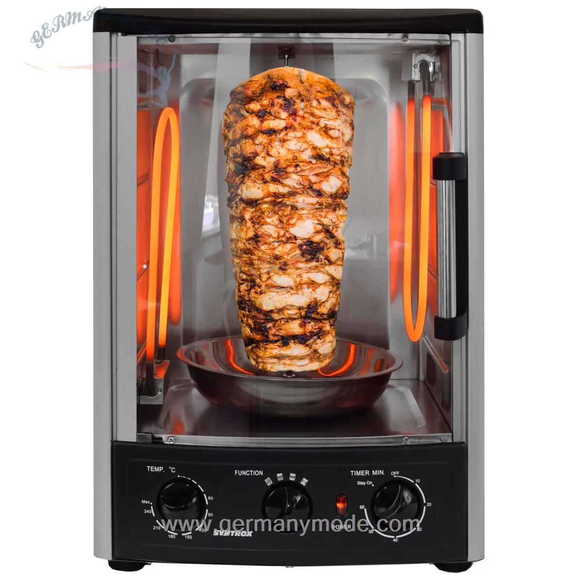 دستگاه دونر کباب جوجه گردان فر رومیزی خانگی سینتروکس آلمان Syntrox Germany Backofen Dönergrill Lugo 2 in 1 Modell 52 Liter