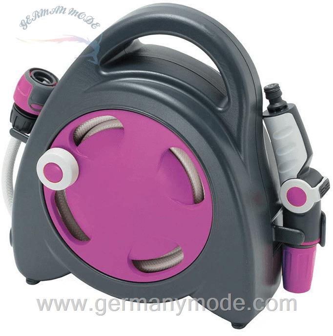 قرقره شیلنگ جمع کن زمینی و شیلنگ 10 متری جی اف G.F. Minischlauchbox Komplettset fuchsia