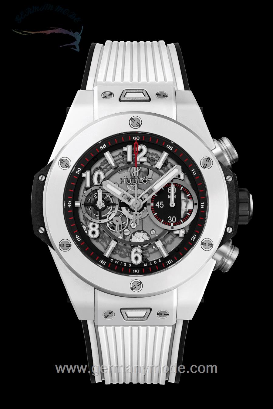 ساعت مچی مردانه هابلوت سوئیس HUBLOT UNICO WHITE CERAMIC 45MM