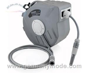 قرقره شیلنگ جمع کن دیواری و شیلنگ 20 متری بیتاکس BITUXX Gartenschlauchtrommel mit Aufrollautomatik 20m grau (MS-17756)