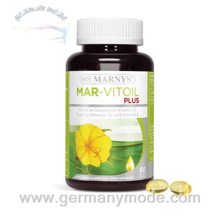 کپسول مکمل غذایی روغن گل مغربی مناسب بانوان 60 عددی مارنیس اسپانیا MARNYS Mar-Vitoil Evening Primrose Oil capsules 60 * 1050 mg MN441