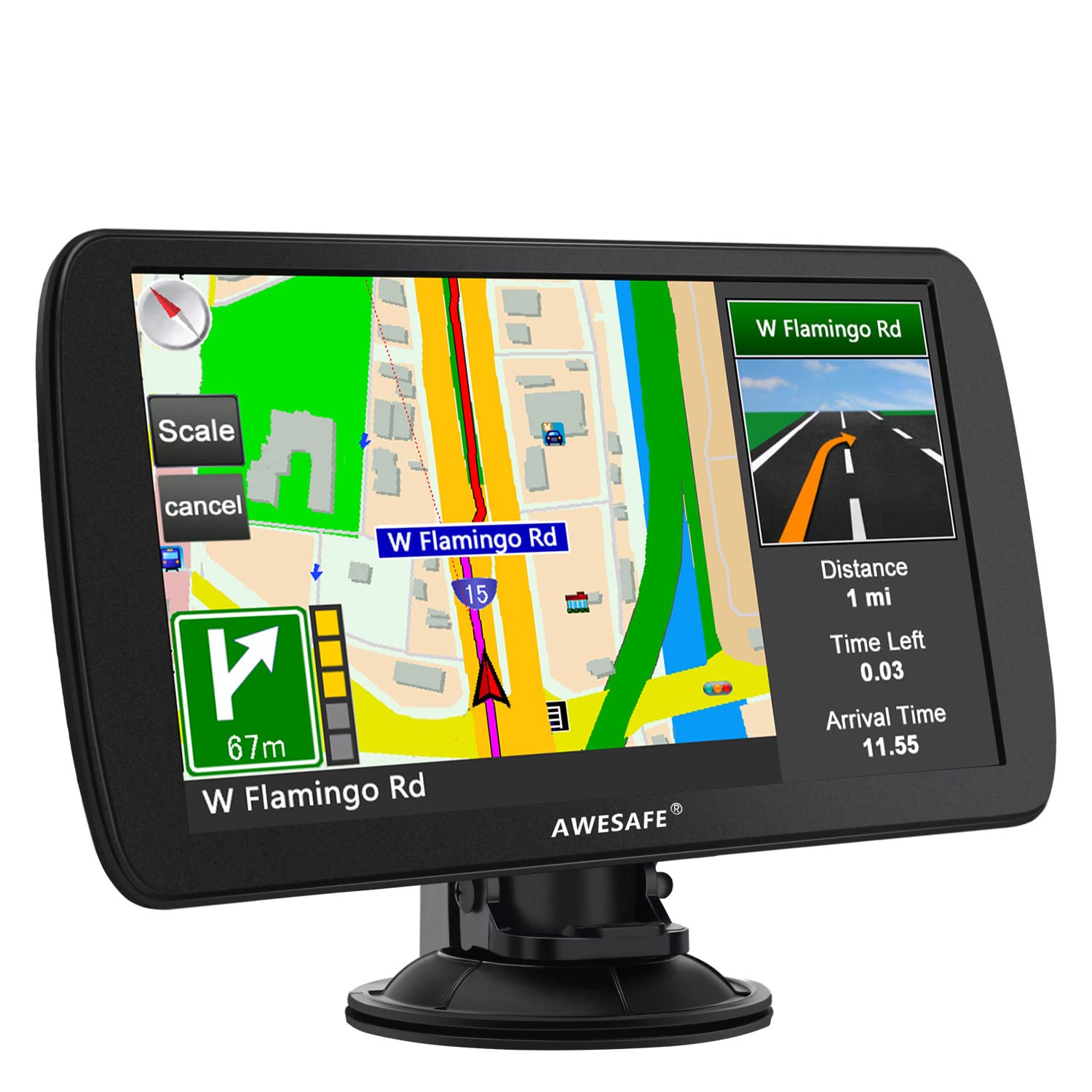 خرید از آمازون - دستگاه ناوبری کامیون AWESAFE با صفحه نمایش لمسی 9 اینچی، سیستم ناوبری GPS Navi 2023 از به روز رسانی نقشه مادام العمر پشتیبانی می کند