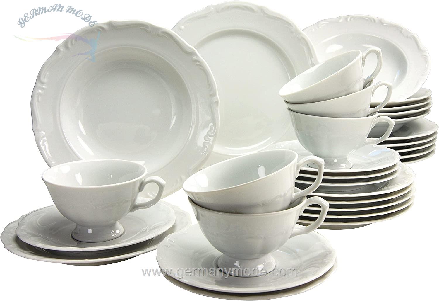 سرویس غذاخوری چینی 30 پارچه 6 نفره کراتیبل CreaTable Kombiservice Maria Theresia (30-tlg), Porzellan, klassische