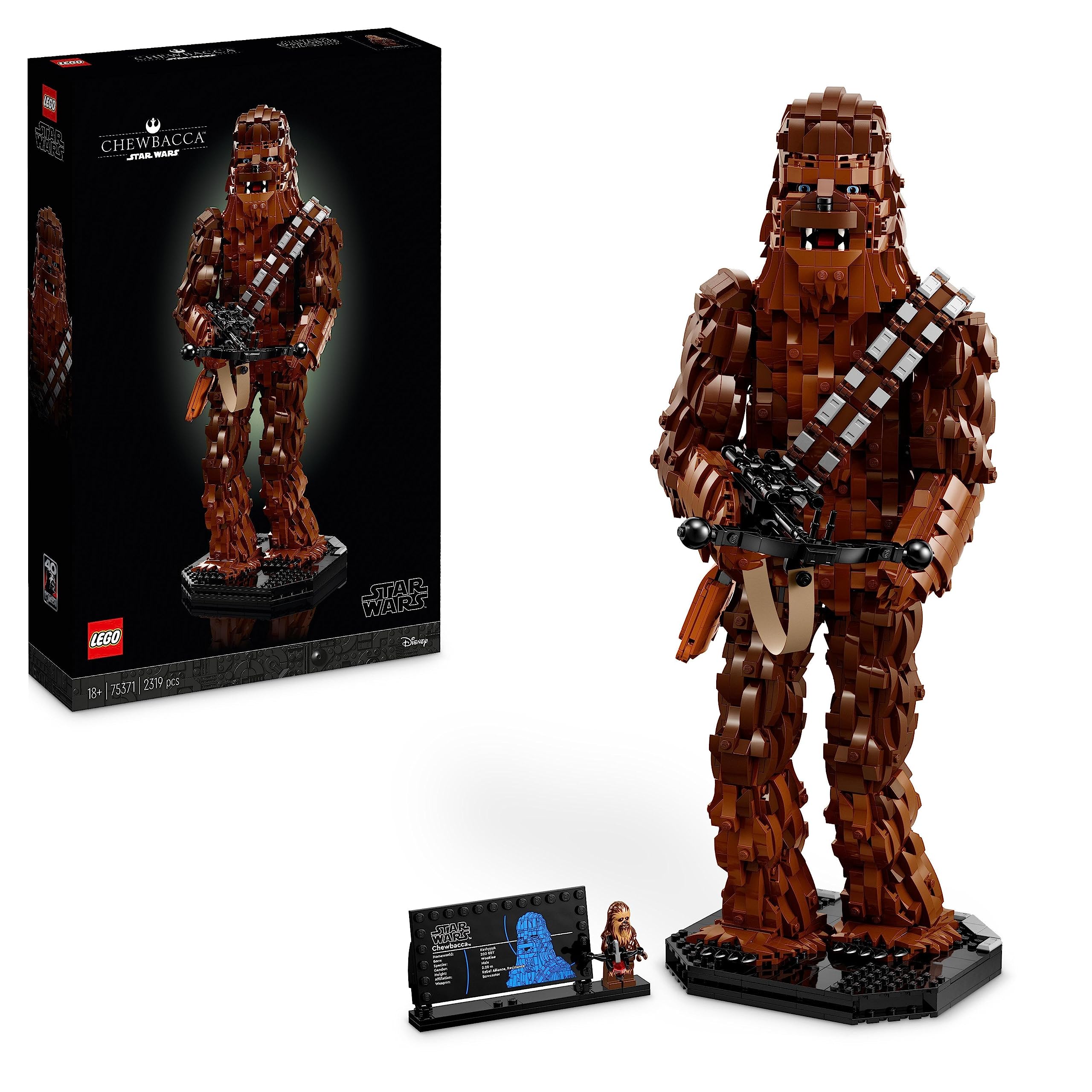 خرید از آمازون - LEGO Star Wars Chewbacca، فیگور ووکی کلکسیونی، کمان استرینگر، مینی فیگور و تابلوی اطلاعات، بازگشت جدی، کیت مدل برای بزرگسالان، هدیه خلاقانه برای مردان و زنان 75371 مجرد