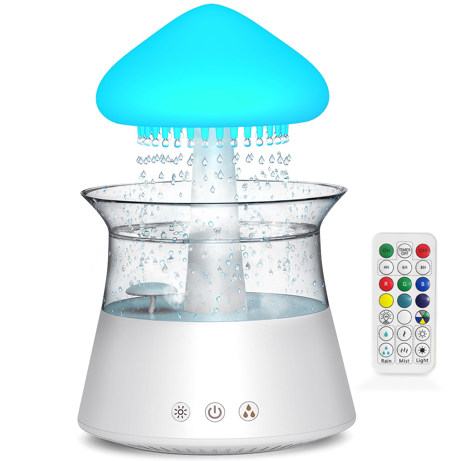 خرید از آمازون - Diffuserlove Rain Cloud Humidifier Rain Cloud Humidifier با کنترل از راه دور قارچ لامپ آب اتاق رطوبت ساز اتاق خواب رطوبت ساز قطره باران هوا مرطوب کننده هوا اتاق خواب مرطوب کننده هوا سفید