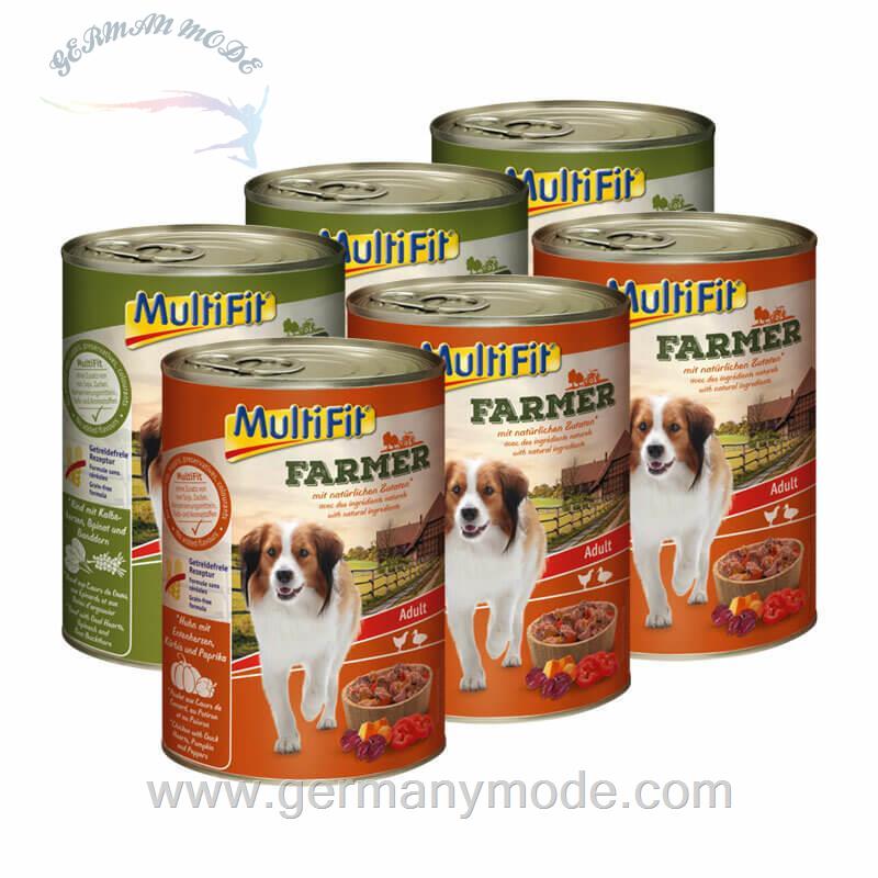 غذا مرطوب سگ مخلوط بزرگسالان مولتی فیت آلمان MultiFit Farmer Adult Mixpaket 6x400g