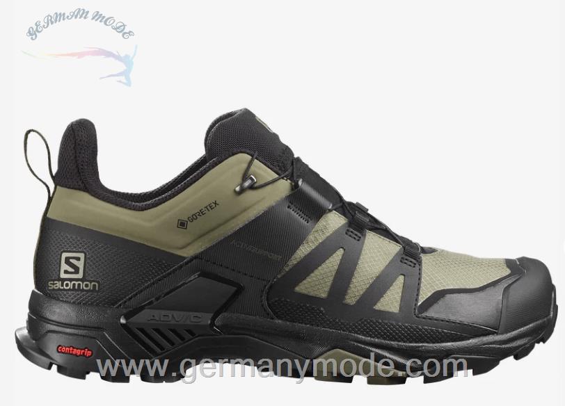 کتانی پیاده روی مردانه سالامون فرانسه SALOMON X ULTRA 4 GORE-TEX Hiking-Halbschuhe Herren Deep Lichen Green / Black / Olive Night