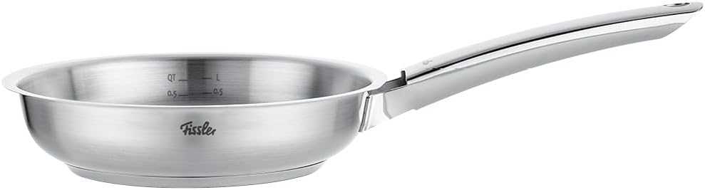 ماهیتابه 20 سانت فیسلر آلمان Fissler Pure Collection فولادی ضد زنگ (Ø 20 سانتی متر) مقیاس داخلی، 10 سال ضمانت – القایی، نقره ای
